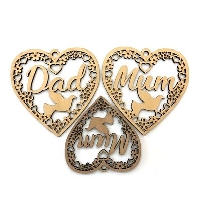 Produits de décoration de Noël en forme d'animal Ornement en feutre suspendu en bois pour les événements