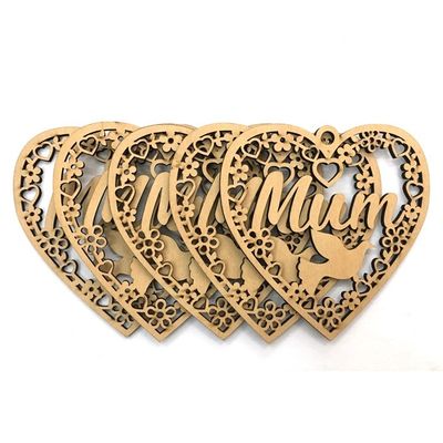 Produits de décoration de Noël en forme d'animal Ornement en feutre suspendu en bois pour les événements