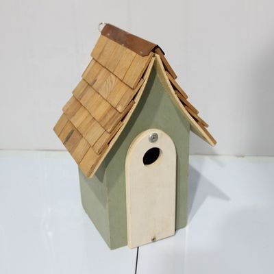 Maison d'oiseaux en bois à motif solide étanche au vent avec décor de jardin peint en couleur personnalisée