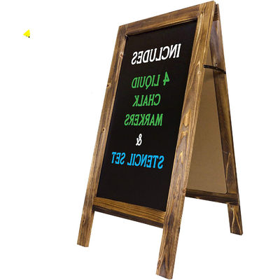 Tableau noir portable à cadre en bois rustique artisanal avec support pratique et portable