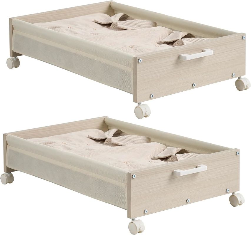 Entreposage de la vaisselle sous le lit Des tiroirs avec des conteneurs en bois lourds et un logo acceptable