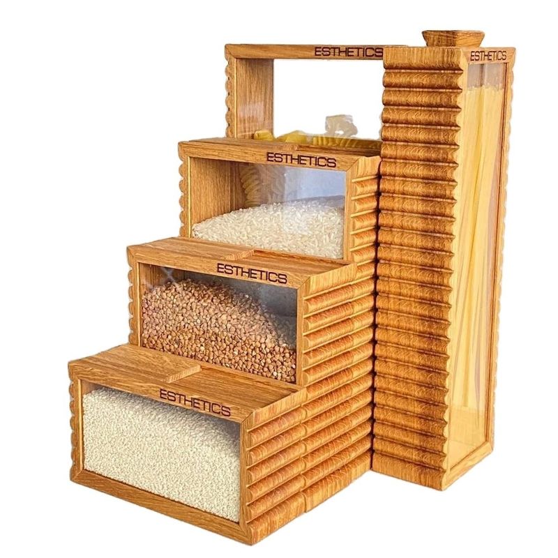 Conception fonctionnelle du bocal de stockage des aliments pour les pâtes de riz dans des accessoires de cuisine écologiques