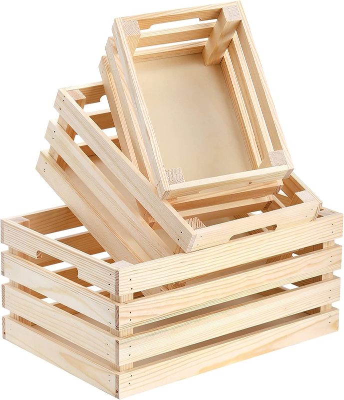 Décoration de la maison Cages en bois avec poignée en gris brun ou couleur personnalisée