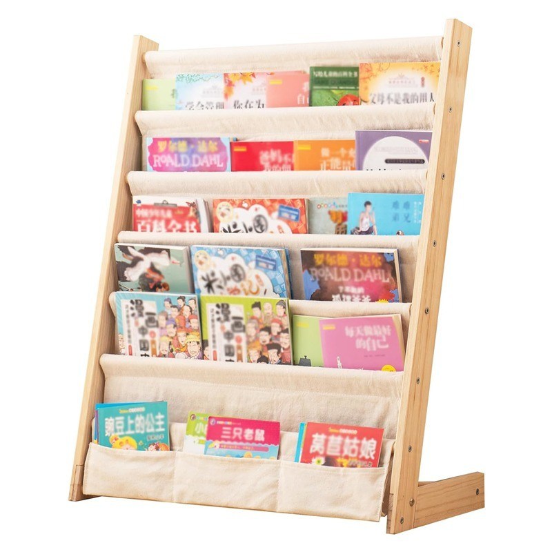 Étagère de livres pour enfants de 6 niveaux pour la chambre à coucher Étagère de produits en bois Étagère de stockage de livres Affichage