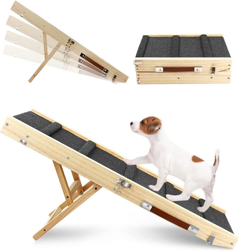 Rampe pour animaux de compagnie en bois pliable portable étape en bois pour chien pour lit en bois de pin rampe pour chien réglable