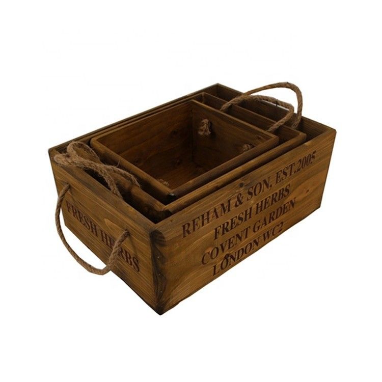 Boîte en bois de pin de 30*24,5*15 cm et gravure au laser