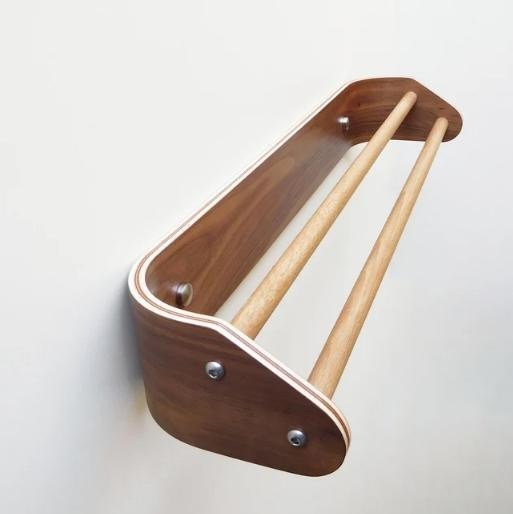 Barre à serviettes en bois double sur mesure Montée sur le mur