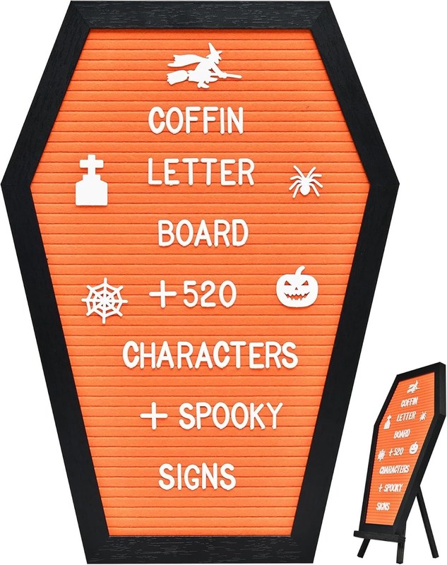 Logo personnalisé Acceptable Stand en bois cercueil tableau de lettres pour les fournitures d'Halloween