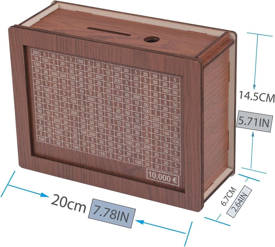 7.87 * 5.71 * 2.64 pouces Banques d' argent en bois pour adultes personnalisables et durables