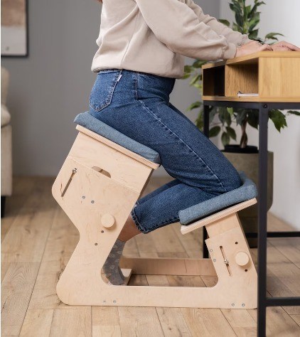 Salle de séjour Chaise à genoux en bois Impression brûlée Cadeau personnalisé et réglable