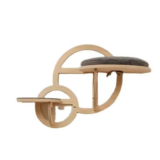 Meubles pour chats modernes Mur d'escalade en bois pour chats avec étape et sérigraphie