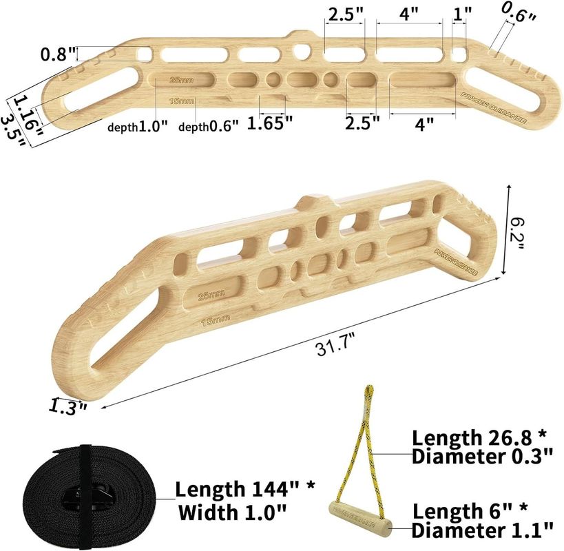 Améliorer la prise de doigt Thème en bois Portable planche suspendue d'escalade avec fonction de formation de suspension