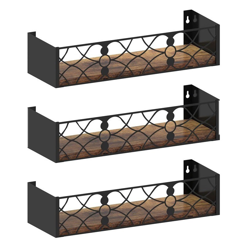 Étagère non pliable 202406 Étagères décoratives rustiques pour le salon