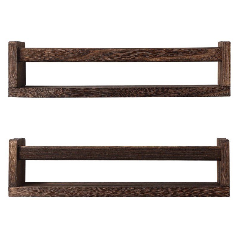 2 étagères flottantes en bois Porteurs de livres Porteurs de rangements Porte-services pour chambre d'enfant ou cuisine Porte-services pour épices