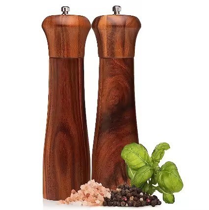Ensemble de broyeurs de sel et de poivre en bois d'acacia de 28 pouces avec mécanisme de broyage en céramique réglable