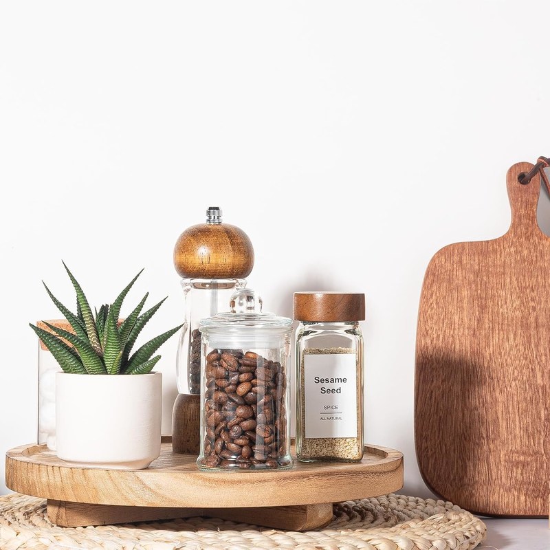 Imprimante à écran de soie plateau décoratif rond en bois 10 " organiseur en bois pour comptoir de salle de bain