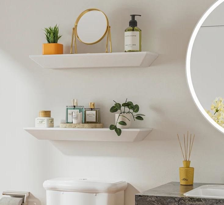 Y Mail Packaging Logo personnalisé moderne Ensemble de 2 étagères flottantes pour la décoration murale