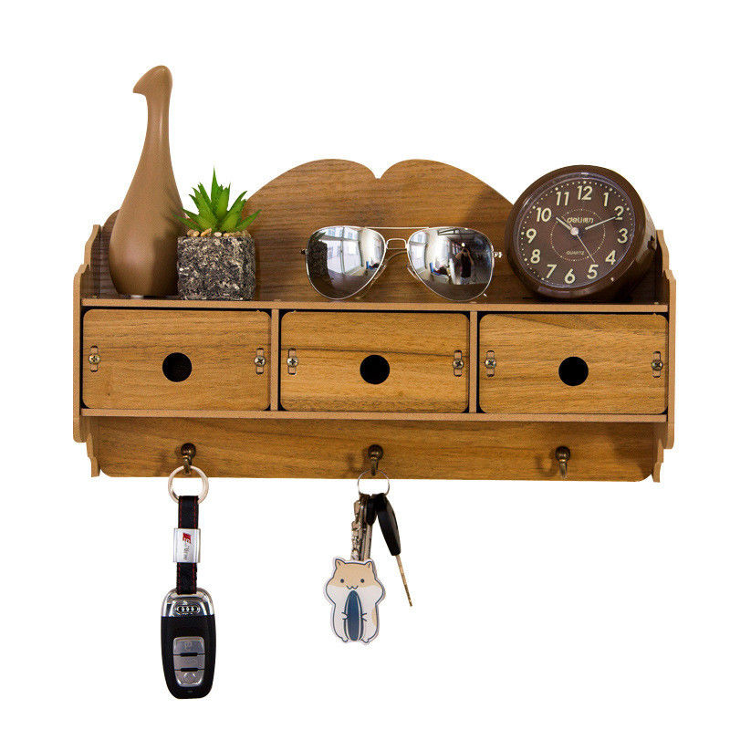 Décoration moderne noire Cube carré en bois étagère flottante avec logo personnalisé