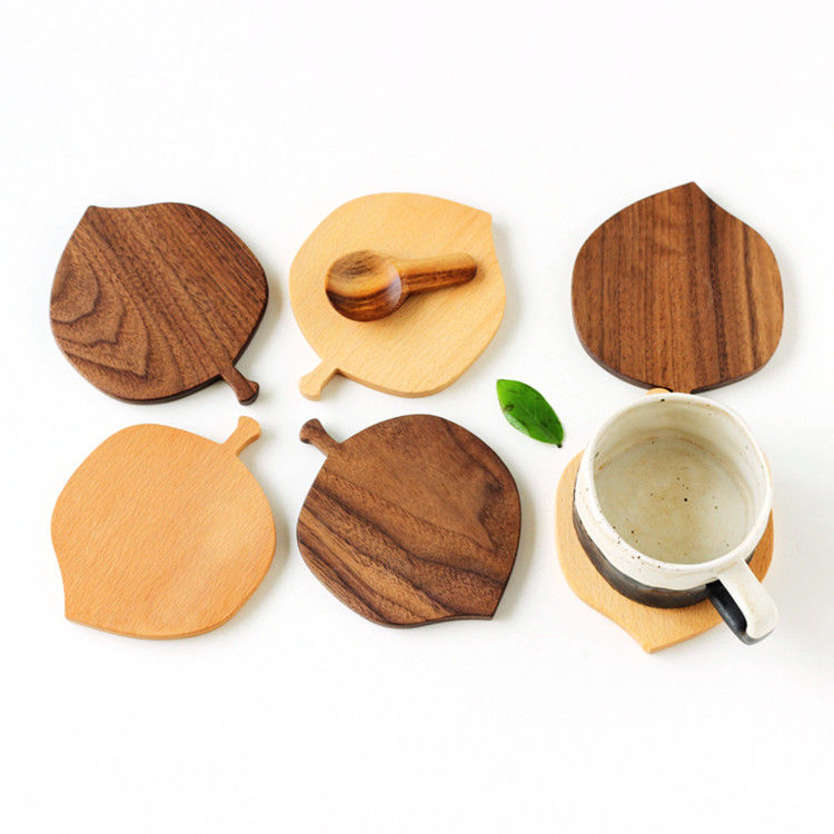 10X0.9cm Cousters de sublimation personnalisés pour les boissons rondes de bambou Coaster en bois Tapis