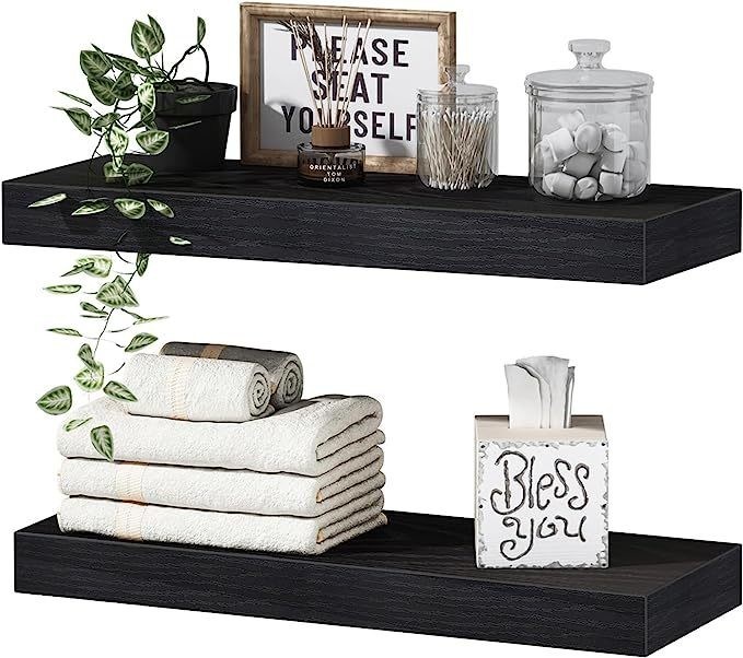 Ensemble d'emballage de courrier de 2 étagères flottantes en bois de style rustique pour une décoration de maison exquise