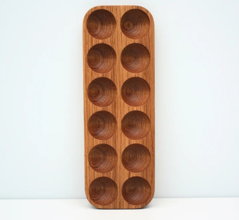 Porte-œufs en bois à niveau unique pratique pour l'organisation du comptoir