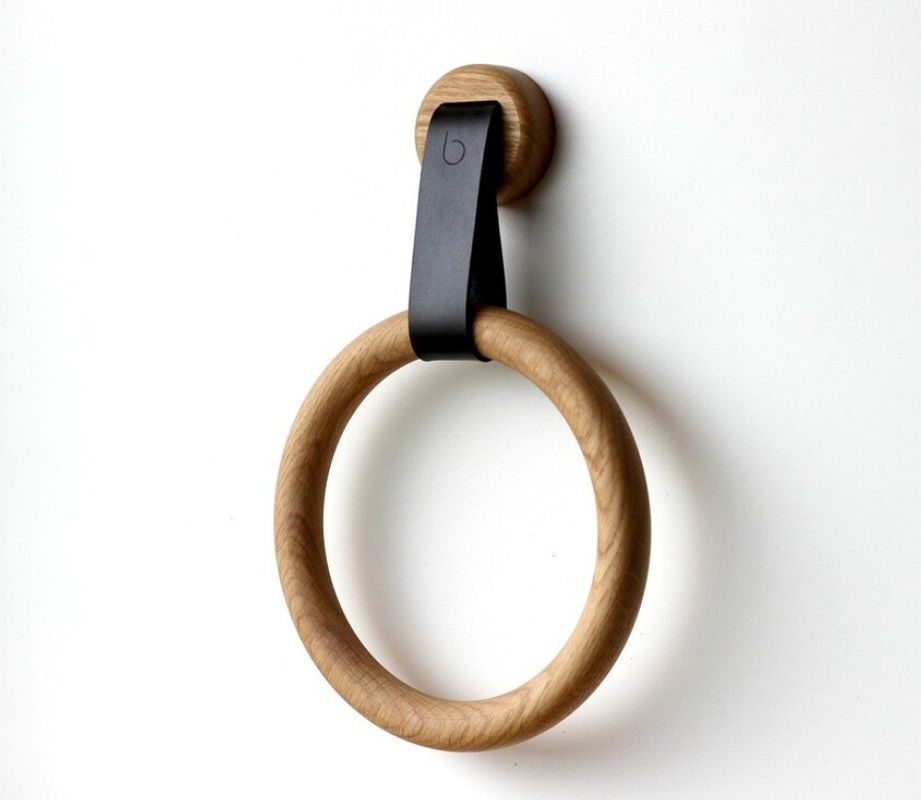 Rings de porte-serviettes en bois écologique pour la décoration de salle de bain