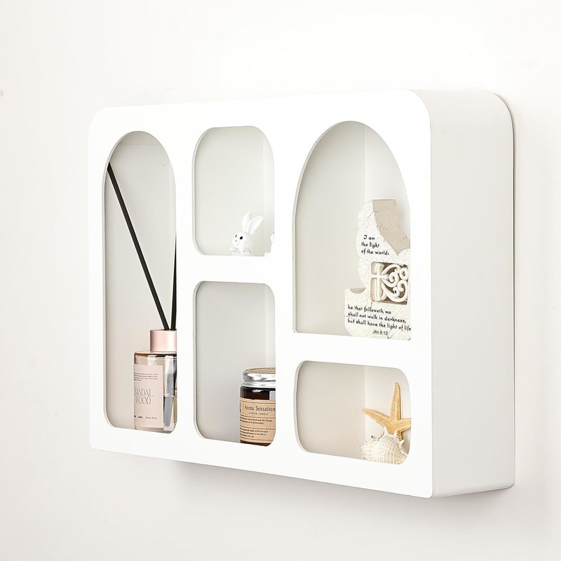 Décoration murale de style moderne nordique Boho Logo personnalisé Étagère flottante avec rangement