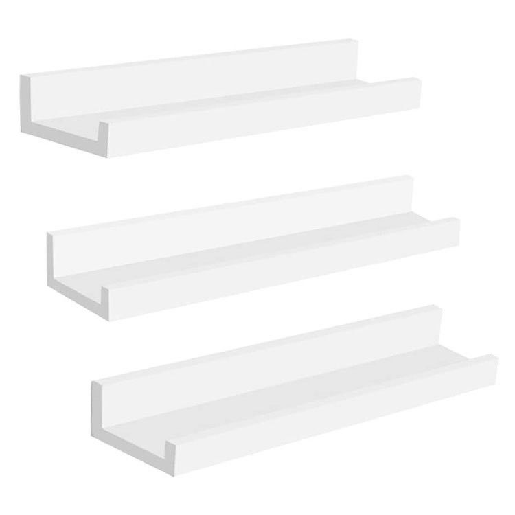 Étagère flottante en bois composite blanc montée sur le mur Étagères de rangement pour le salon