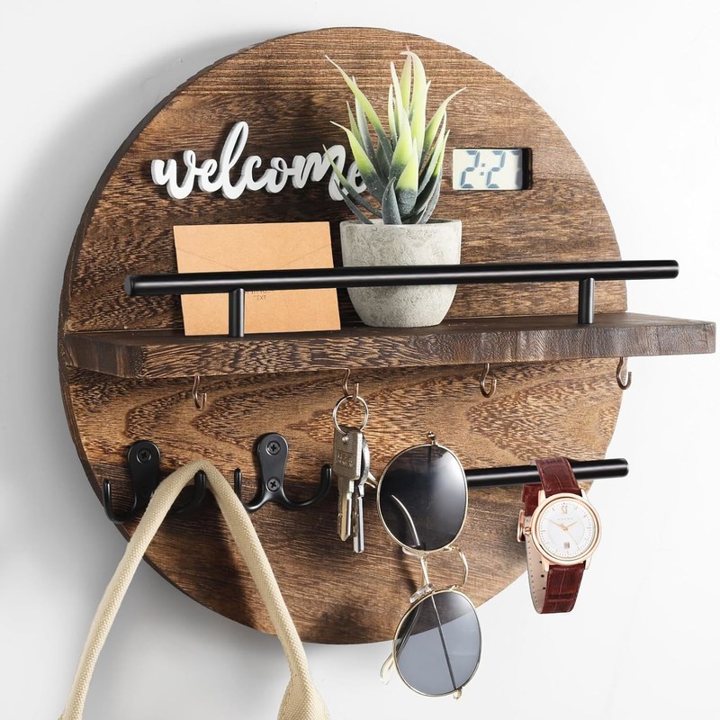 Porte-clés en bois de style moderne pour mur économiser de l'espace et ajouter du charme à l'entrée de couloir bureau de cuisine