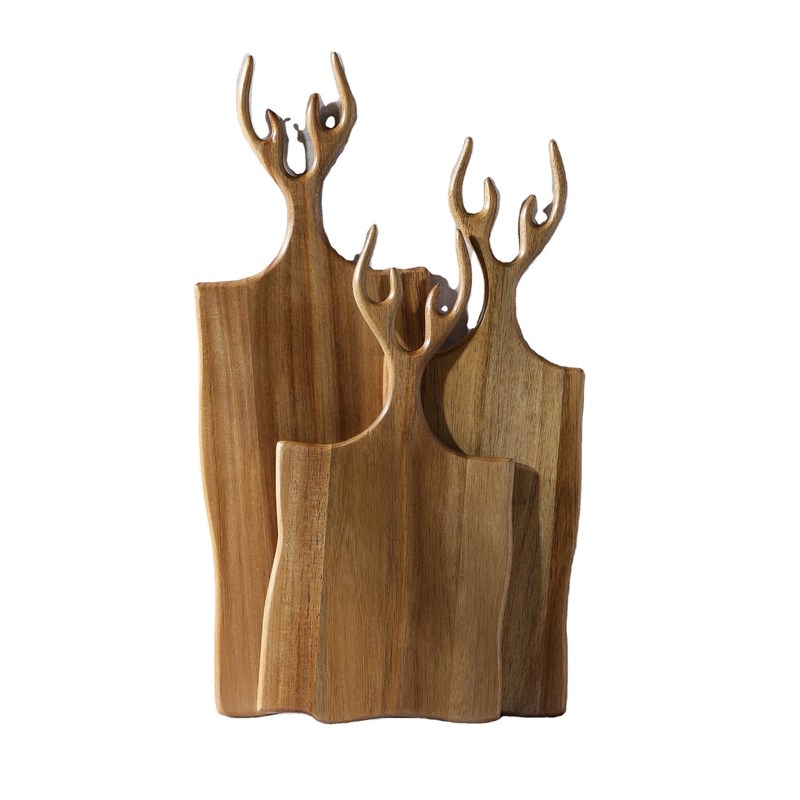 Plaques à découper à base d'olive à usage multiple, ensemble de 3 avec poignée de taille personnalisée