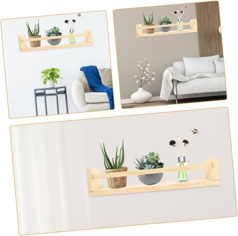 Étagère suspendue décorative en bois Ensemble de 2 pour le pot de fleurs de livre et cadeau d'organisateur de pépinière