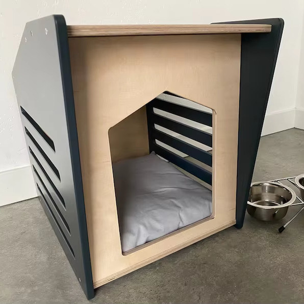 Maison d'animaux de compagnie en bois moderne montée sur le mur de la perle de chat pliable avec un design personnalisé