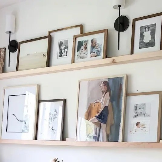 Étagère flottante en bois massif de style rustique avec option de personnalisation