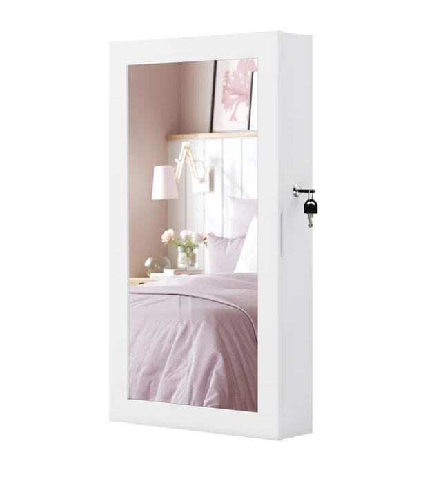 Service personnalisé Armoire de bijoux blancs avec 6 tiroirs et structure en bois massif