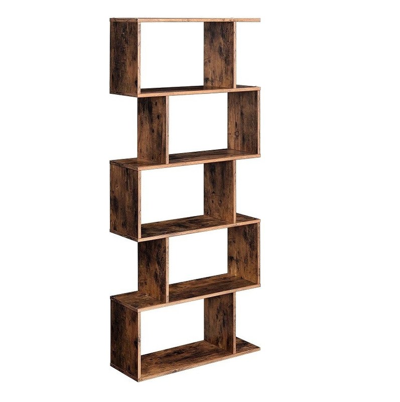 Étagère en bois massif à 5 niveaux étagères 70 x 24 x 159 cm marron rustique pour la décoration de la maison