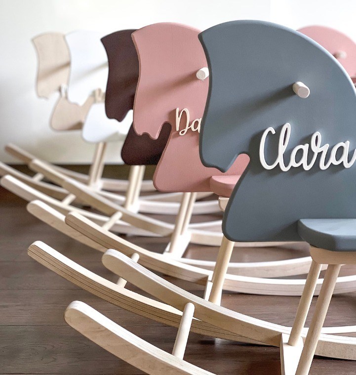 Chasse à l'homme en bois personnalisé Chasse à cheval en bois Montessori Chasse à cheval roulant