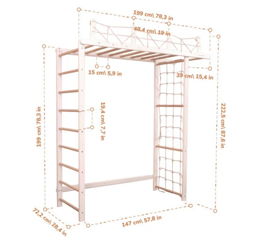 Gymnase de la jungle pour enfants personnalisable avec accessoire de corde en option et mobile de pépinière