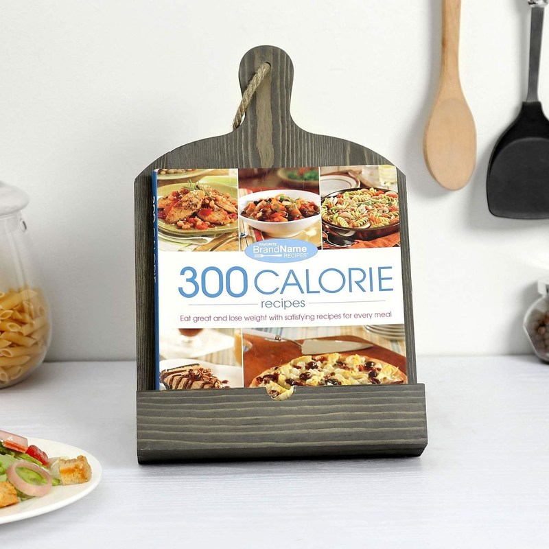 Porte-livres de recettes en bois rustique réglable et pliable pour le stockage de la cuisine