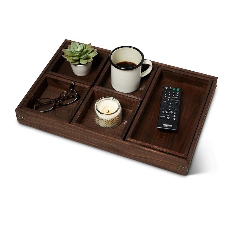 Coupe-blocs service personnalisé 18,5 x 12 pouces grand canapé de café rustique et canapé plateau de service pour la nourriture