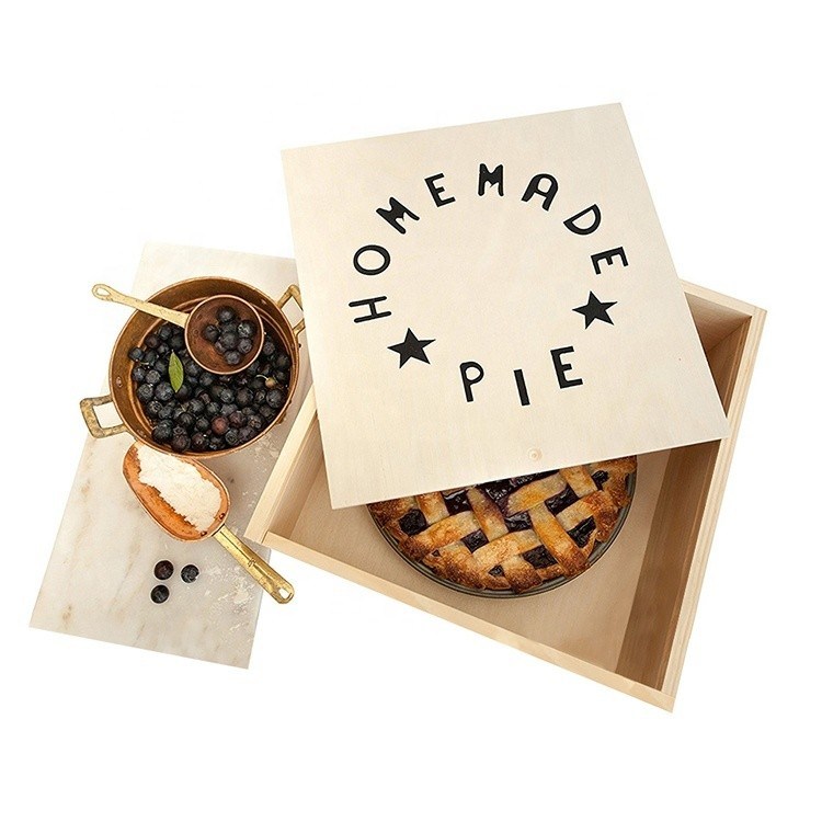 Vitalucks Emballage personnalisé de tarte aux pommes Boîte en bois écologique pour cadeaux spéciaux