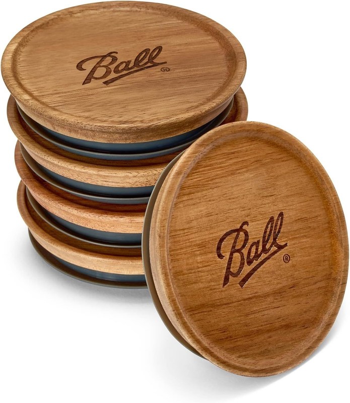 Non-déversement Logo de taille personnalisée 5 paquets Large Brown Acacia Boules de bois Boîtes de stockage en bois