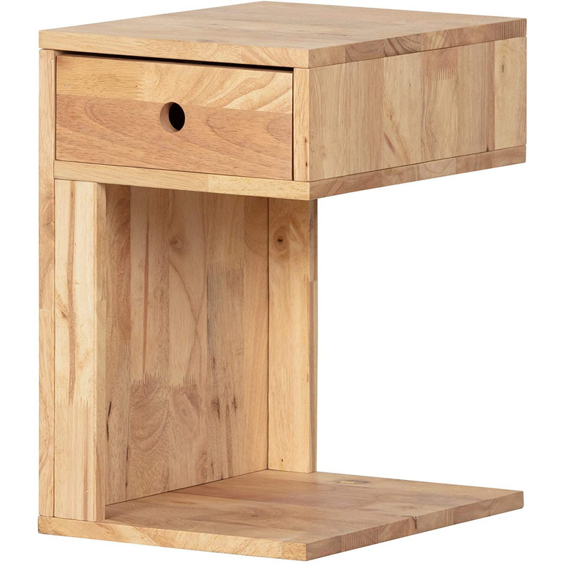 12.5 x 15.75 x 19.75 pouces Tabouret de nuit verni avec un tiroir Table de chevet en bois