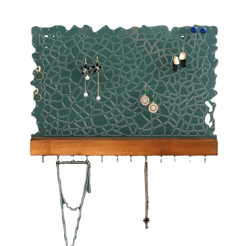 Design fonctionnel Étagère flottante en bois Affichage d'oreille acrylique pour logo personnalisé