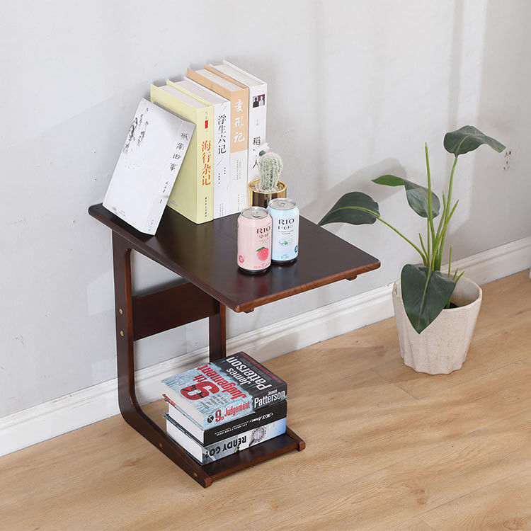 Table à café en bois moderne Petit bois massif de pin incurvé pour salon ou chambre à coucher