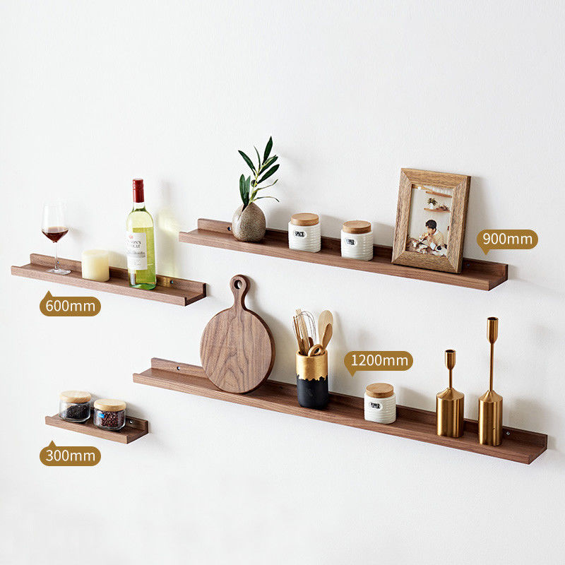 Aucune étagère gonflable en bois de hêtre rustique pour rangement mural et décoration intérieure