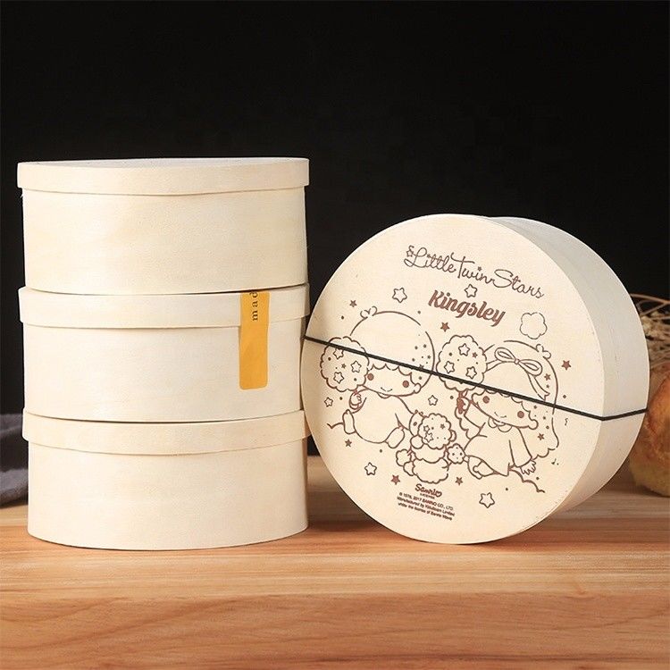 Boîte à gâteaux en chiffon en faisceau de bois biodégradable de taille commune pour solution d'emballage de collations