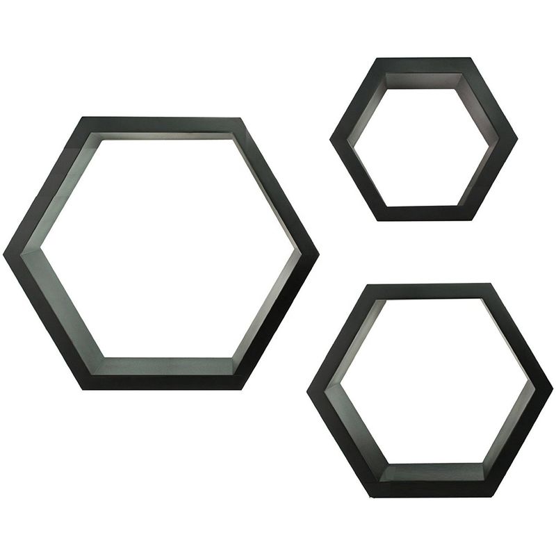 Excellent étagère flottante en bois hexagonale pour la maison salle de bains salon et plus