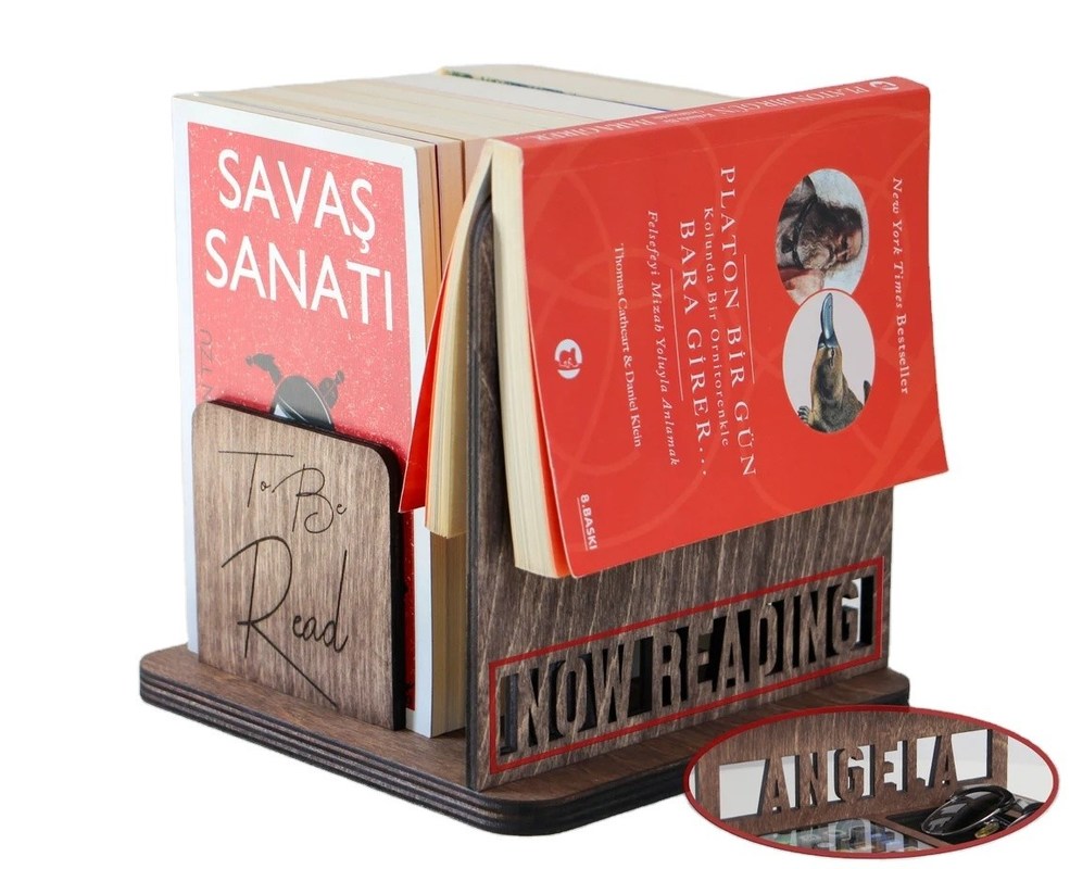 Logo personnalisé Étagère en bois carré pour la fête des mères Livres cadeaux Stockage et organisation