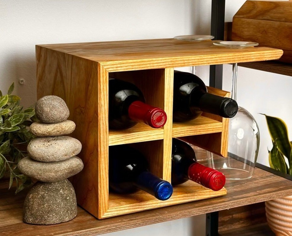 Logos personnalisé Étagère à vin en bois dur Porte-bouteille à vin en grande quantité