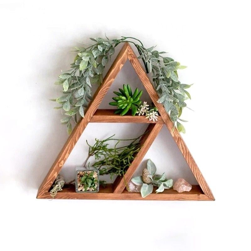 Meubles de salon sur mesure en bois fait à la main Monté sur le mur Étagère triangulaire flottante 16&quot; ou 18&quot; X3.2&quot; Design moderne